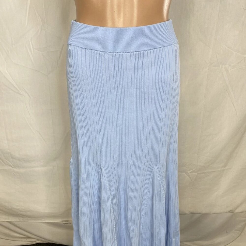 NEW CARA CARA Women's Dara Ribbed Knit Elegance Skirt Sky Blue Size S